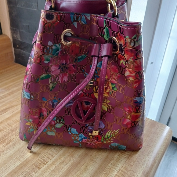 Valentino by Mario Valentino Monogram Leather Bucket Bag - Picture 13 of 16